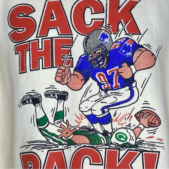 Lee Heavyweight M Cream Sack The Pack Superbowl XXXI Men’s Graphic Sweatshirt - Picture 2 of 12